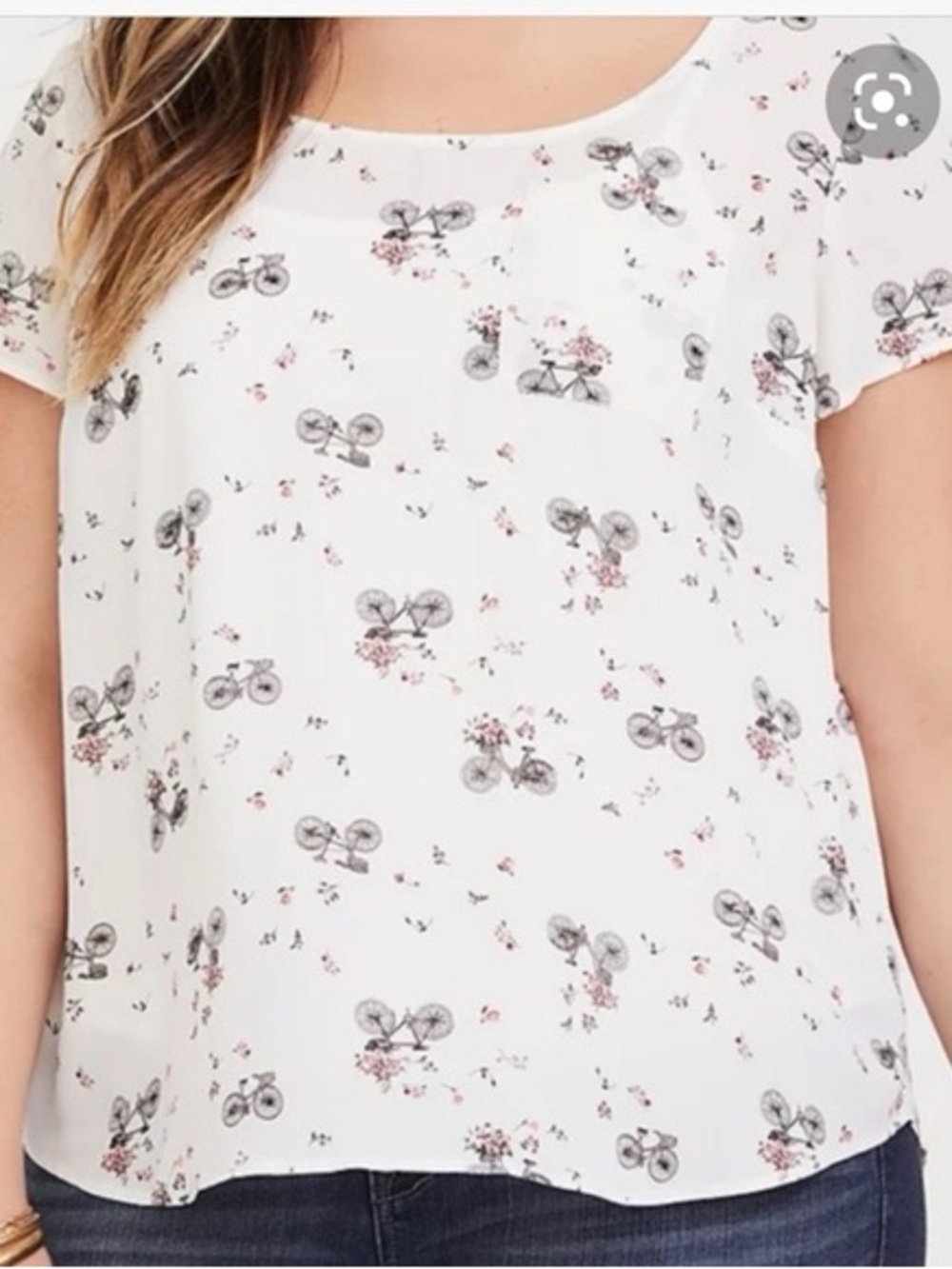 Torrid Bicycle Floral Blouse White Size 3X